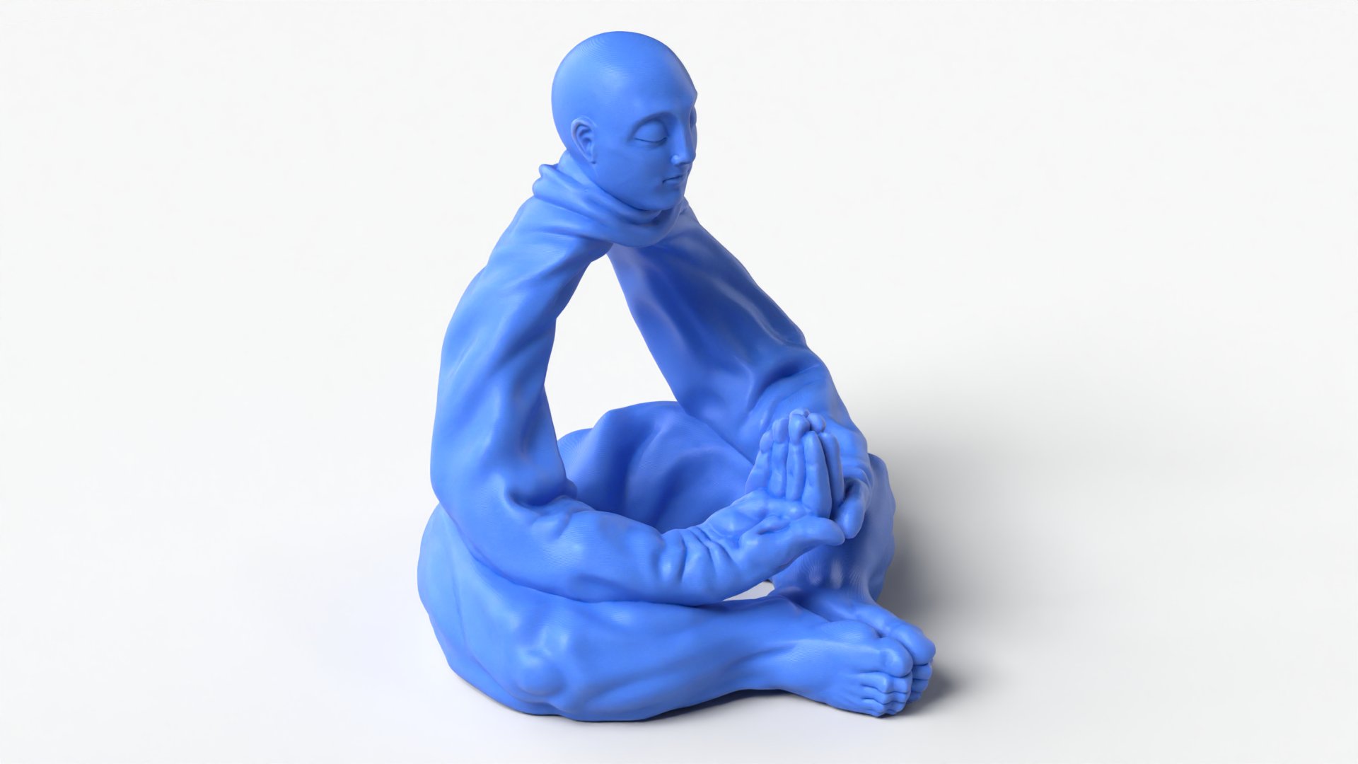 Meditating Monk Sculpture 3D Printable Figurine